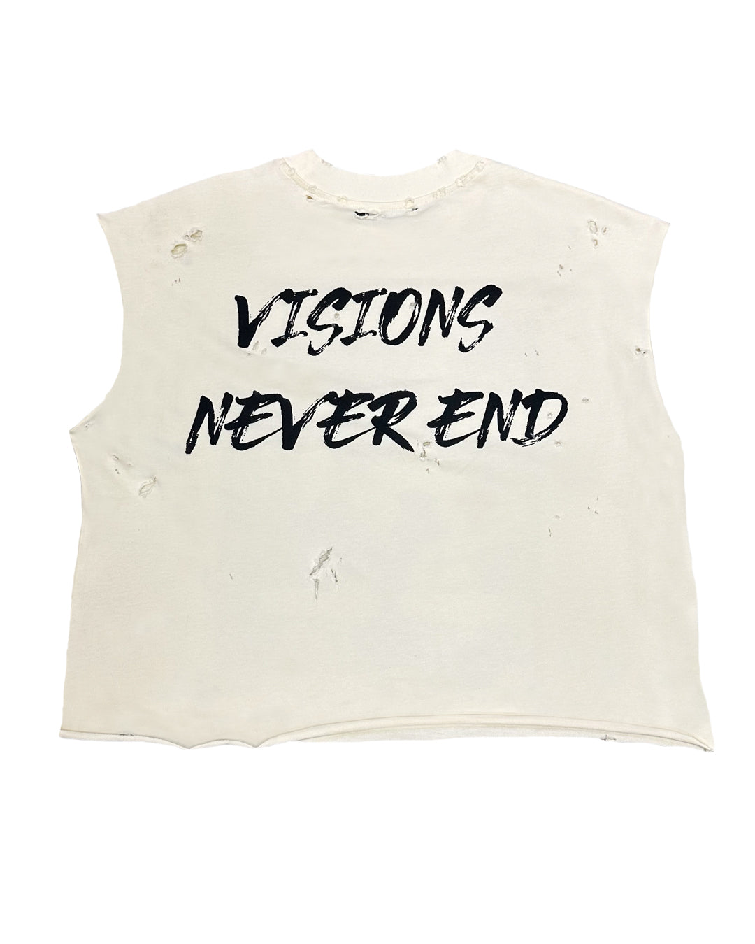 "VISIONS NEVER END"CUT-OFF TEE