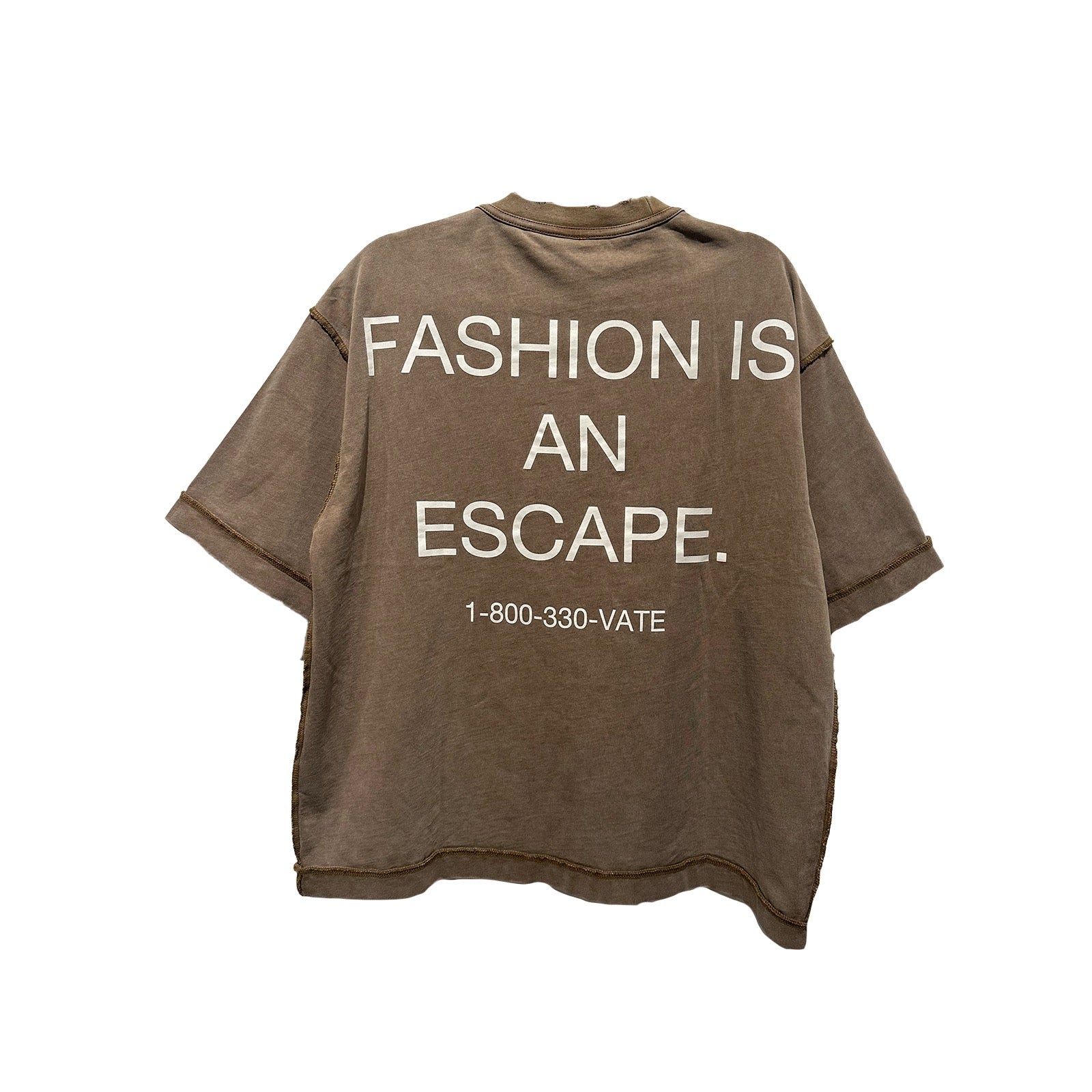 "FASHION IS AN ESCAPE" BOX CROP TEE